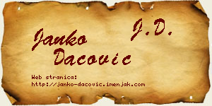 Janko Dacović vizit kartica